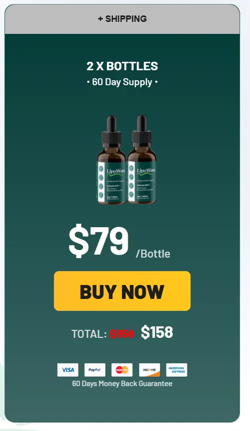 LipoWave supplement 1 bottle package for hearing and brain support