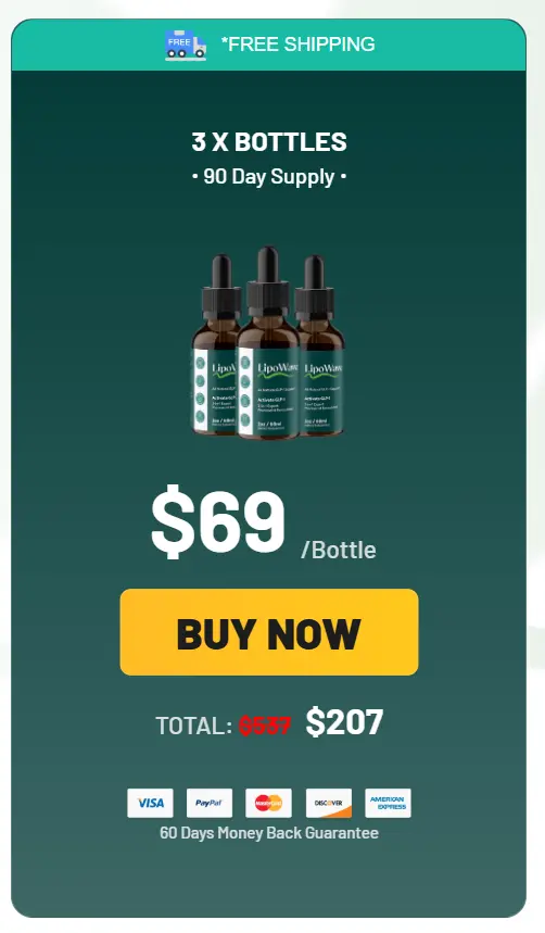 LipoWave supplement 3 bottle combo pack